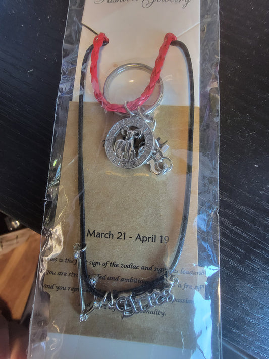 Zodiac keychain/bracelet/necklace combo