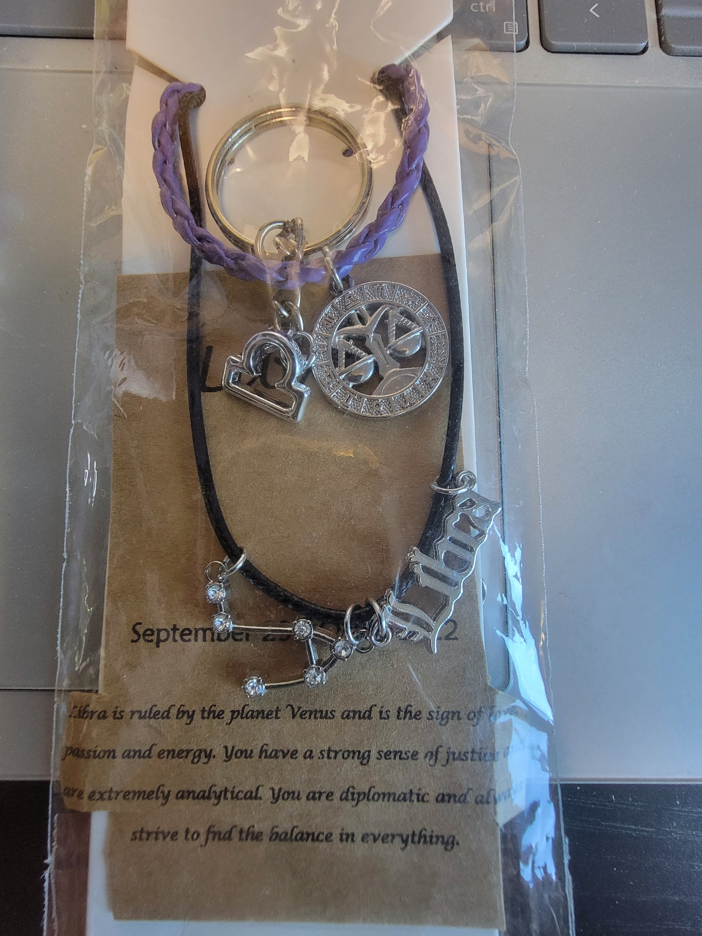 Zodiac keychain/bracelet/necklace combo
