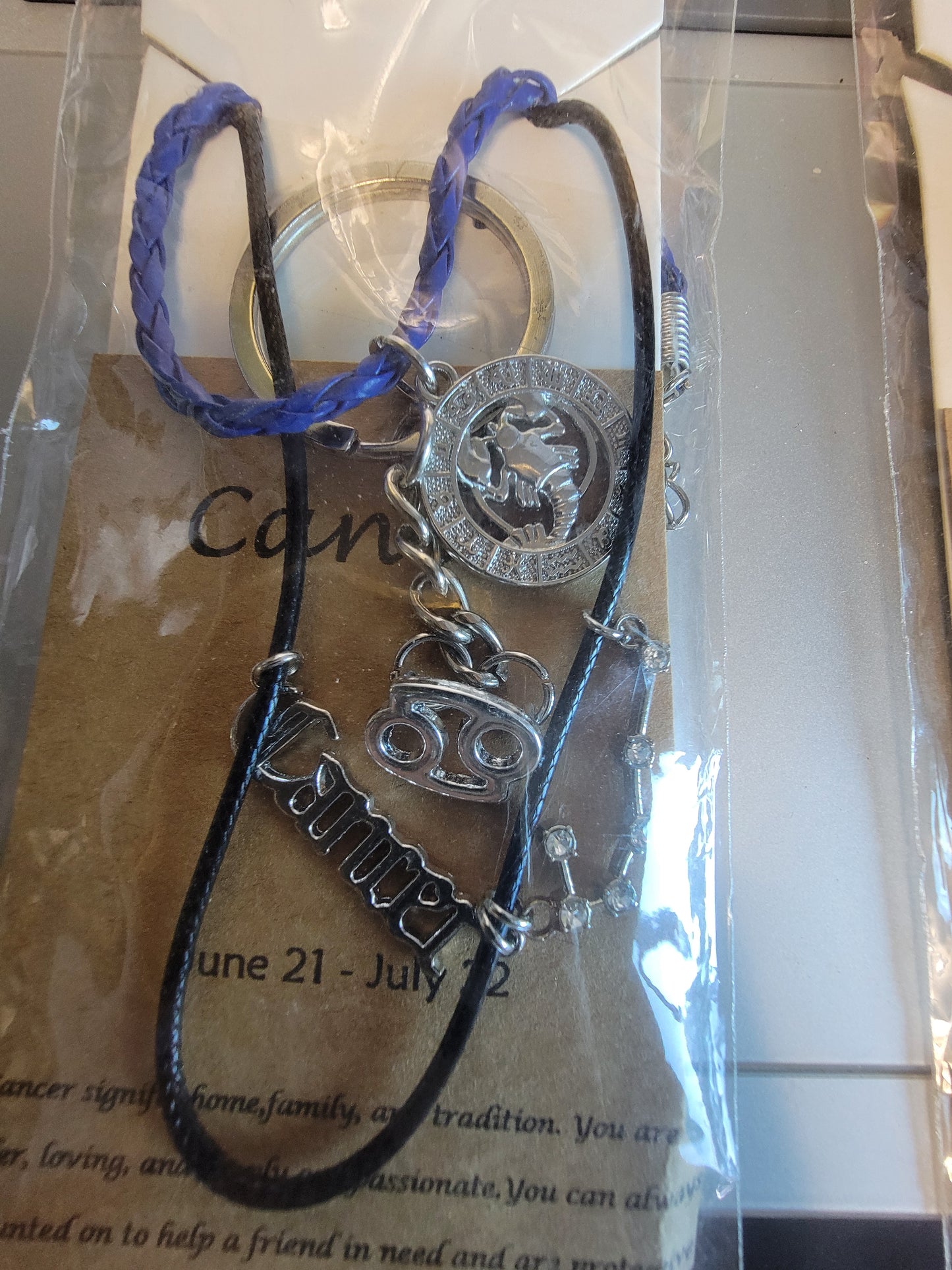 Zodiac keychain/bracelet/necklace combo