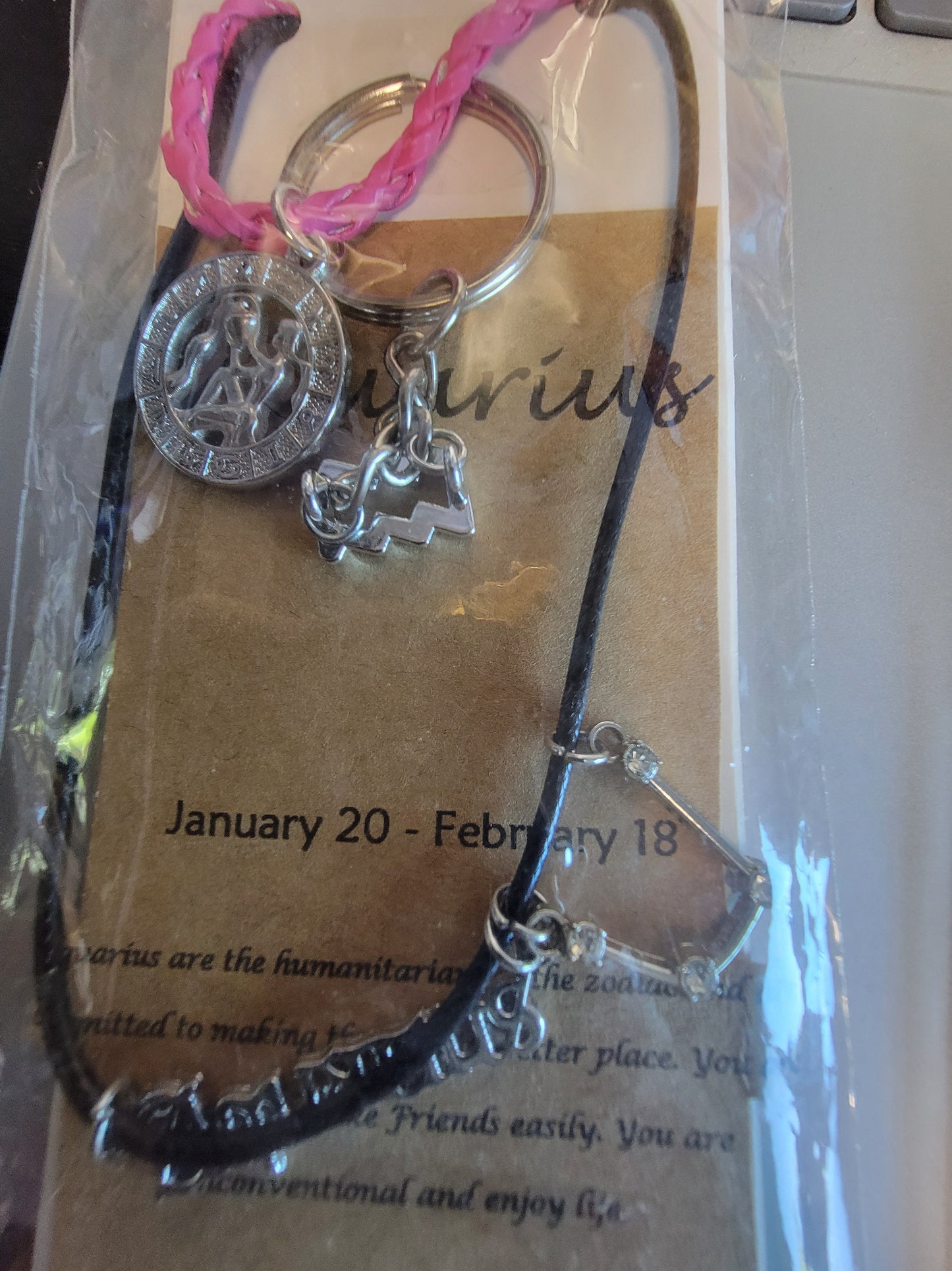 Zodiac keychain/bracelet/necklace combo