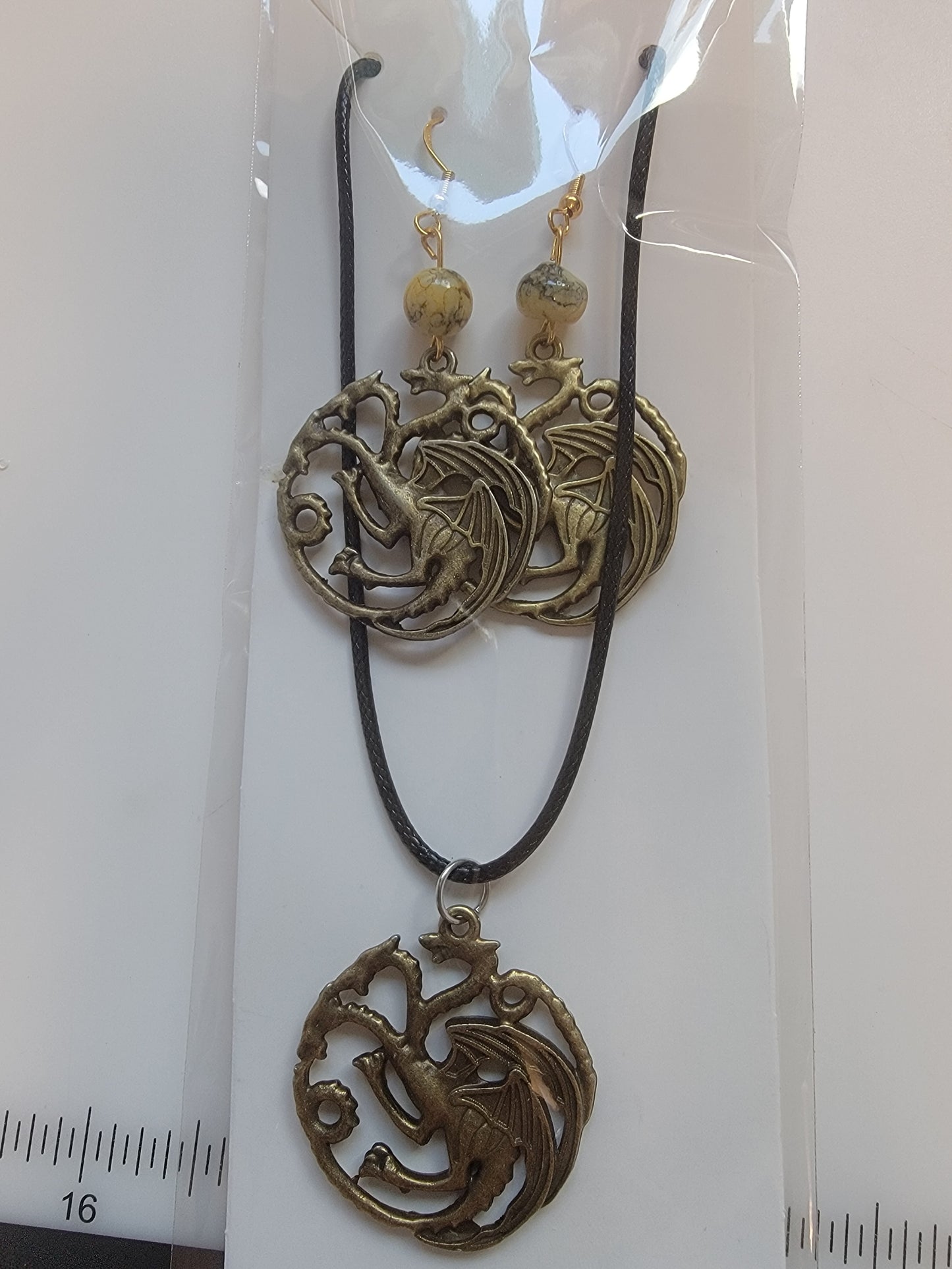 Dragon earring/necklace combo