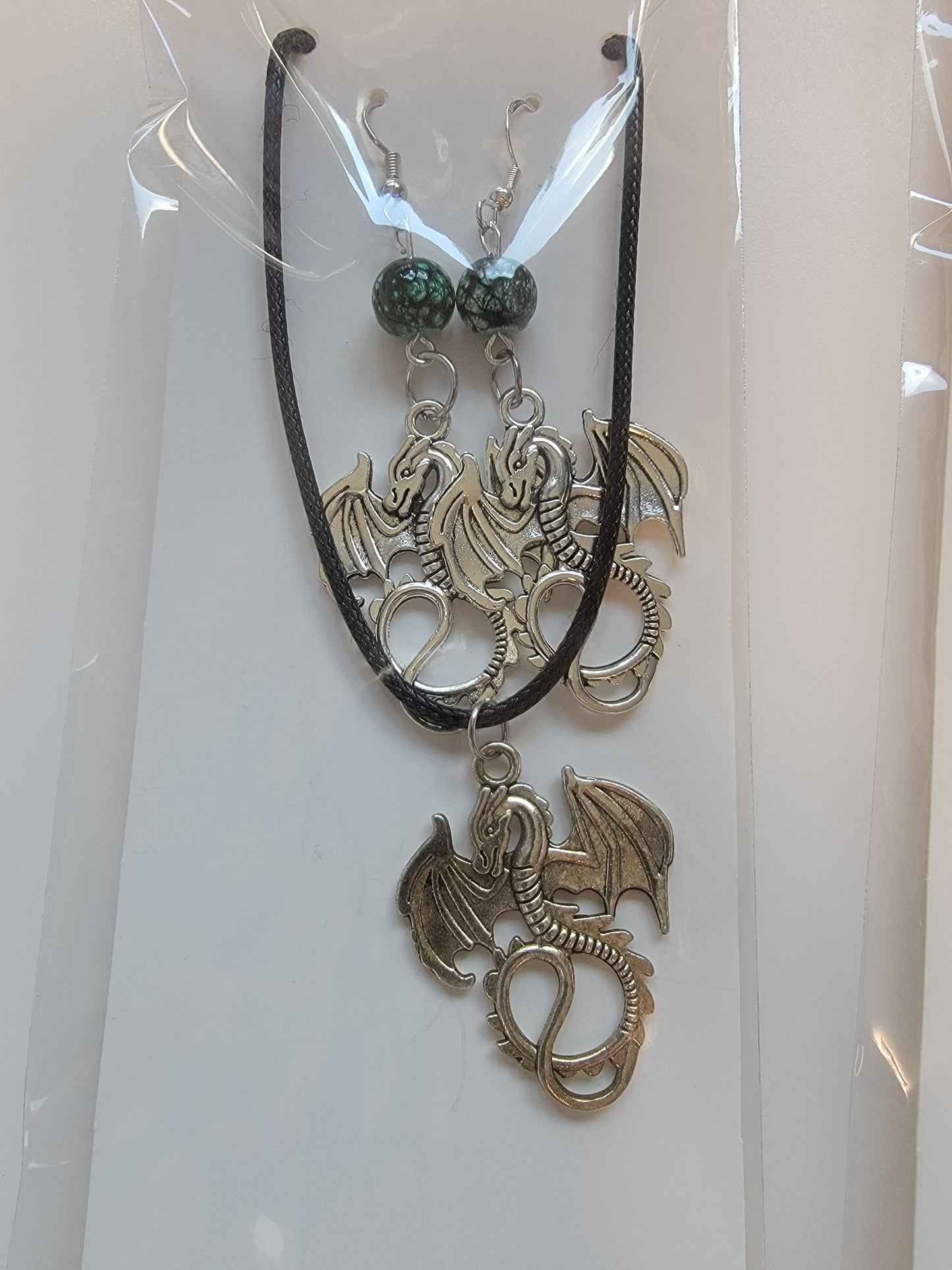 Dragon earring/necklace combo