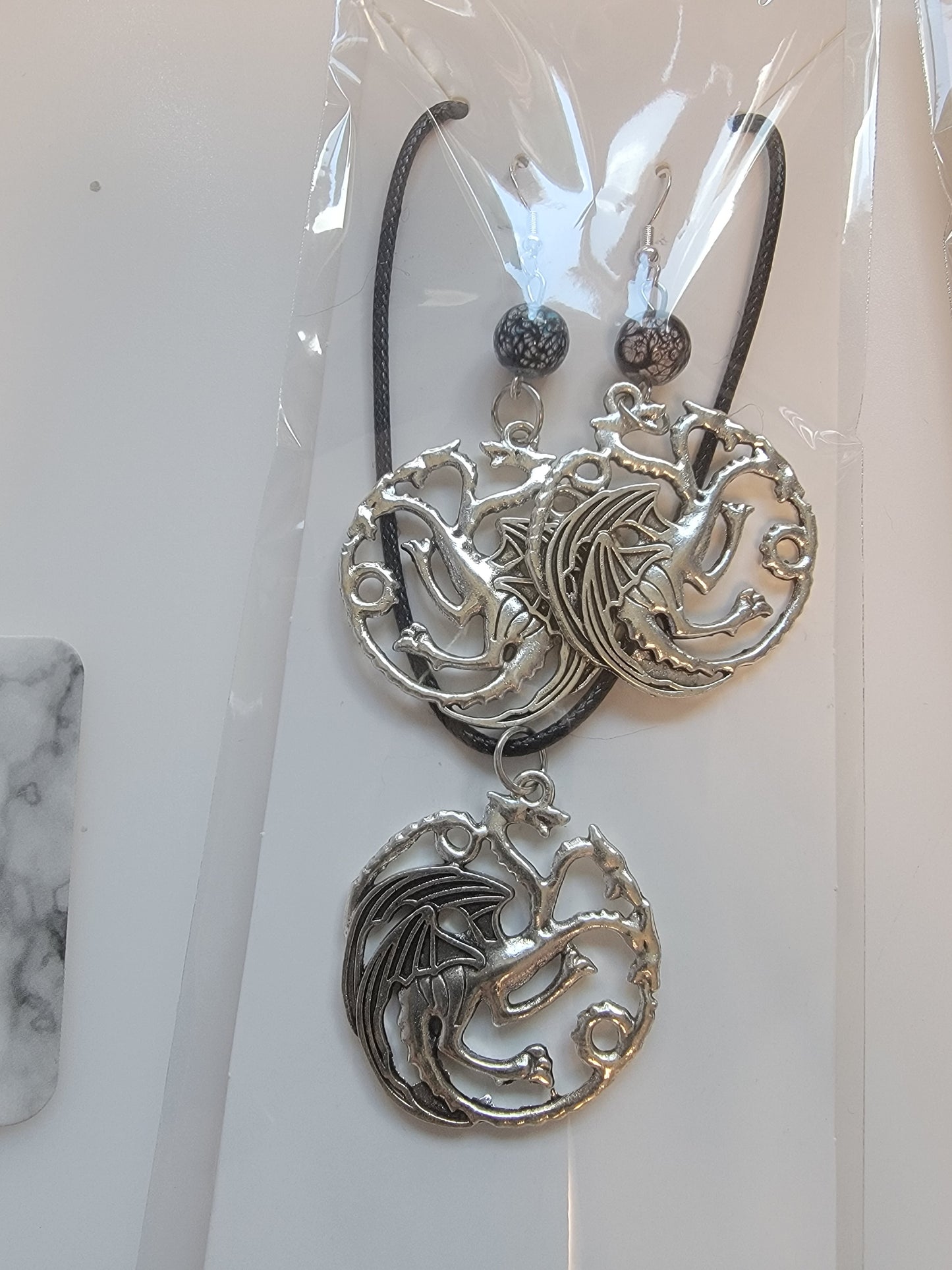 Dragon earring/necklace combo